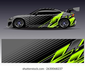 Vector de diseño de envoltura de coche. Diseños abstractos gráficos del fondo de las carreras de la raya para el vehículo, el rally, la carrera, la aventura y la librea de las carreras de coches