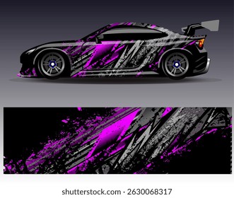 Vector de diseño de envoltura de coche. Diseños abstractos gráficos del fondo de las carreras de la raya para el vehículo, el rally, la carrera, la aventura y la librea de las carreras de coches