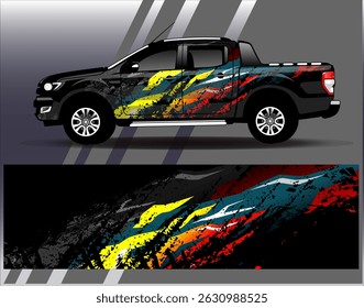 Vector de diseño de envoltura de coche. Diseños abstractos gráficos del fondo de las carreras de la raya para el vehículo, el rally, la carrera, la aventura y la librea de las carreras de coches