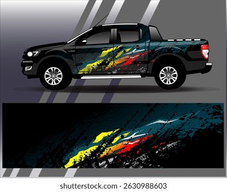 Vector de diseño de envoltura de coche. Diseños abstractos gráficos del fondo de las carreras de la raya para el vehículo, el rally, la carrera, la aventura y la librea de las carreras de coches