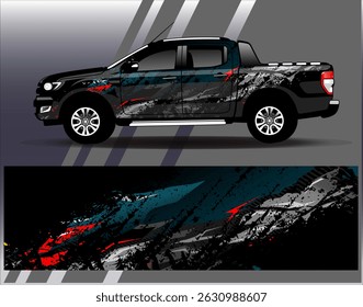 Car wrap design vector. Graphic abstract stripe racing background designs for vehicle, rally, race, adventure and car racing livery