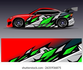 Vector de diseño de envoltura de coche. Diseños abstractos gráficos del fondo de las carreras de la raya para el vehículo, el rally, la carrera, la aventura y la librea de las carreras de coches