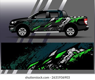 Car wrap design vector. Graphic abstract stripe racing background designs for vehicle, rally, race, adventure and car racing livery
