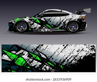 Car wrap design vector. Graphic abstract stripe racing background designs for vehicle, rally, race, adventure and car racing livery