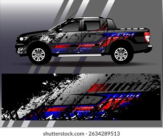 Car wrap design vector. Graphic abstract stripe racing background designs for vehicle, rally, race, adventure and car racing livery