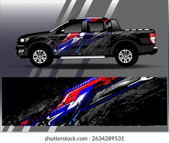 Vector de diseño de envoltura de coche. Diseños abstractos gráficos del fondo de las carreras de la raya para el vehículo, el rally, la carrera, la aventura y la librea de las carreras de coches