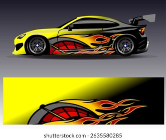 Vector de diseño de envoltura de coche. Diseños abstractos gráficos del fondo de las carreras de la raya para el vehículo, el rally, la carrera, la aventura y la librea de las carreras de coches