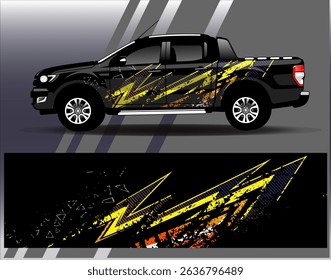 Car wrap design vector. Graphic abstract stripe racing background designs for vehicle, rally, race, adventure and car racing livery