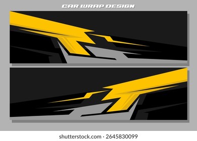 Car wrap design vector. Graphic abstract stripe racing background kit designs for wrap vehicle race car rally adventure and livery