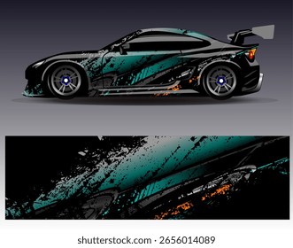 Vector de diseño de envoltura de coche. Diseños abstractos gráficos del fondo de las carreras de la raya para el vehículo, el rally, la carrera, la aventura y la librea de las carreras de coches