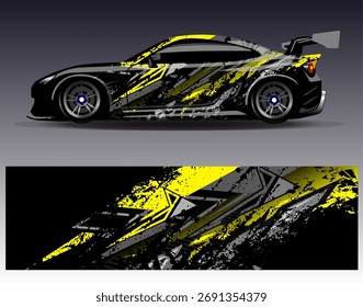 Vector de diseño de envoltura de coche. Diseños abstractos gráficos del fondo de las carreras de la raya para el vehículo, el rally, la carrera, la aventura y la librea de las carreras de coches