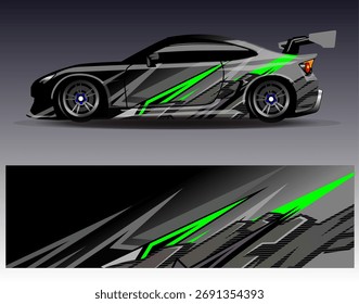 Vector de diseño de envoltura de coche. Diseños abstractos gráficos del fondo de las carreras de la raya para el vehículo, el rally, la carrera, la aventura y la librea de las carreras de coches