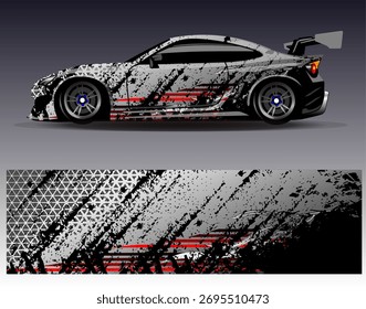 Vector de diseño de envoltura de coche. Diseños abstractos gráficos del fondo de las carreras de la raya para el vehículo, el rally, la carrera, la aventura y la librea de las carreras de coches