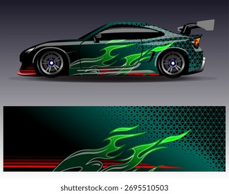 Vector de diseño de envoltura de coche. Diseños abstractos gráficos del fondo de las carreras de la raya para el vehículo, el rally, la carrera, la aventura y la librea de las carreras de coches