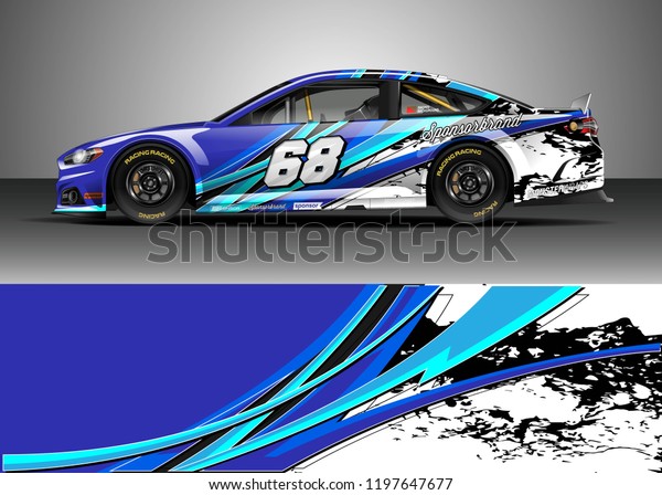 Car wrap design vector. Graphic abstract stripe\
racing background kit design for wrap vehicle, race car, adventure\
and livery