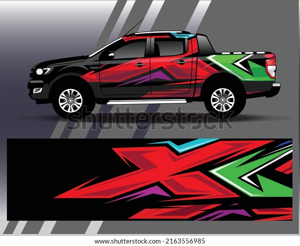 Car wrap design vector. Graphic abstract stripe\
racing background kit designs for wrap vehicle  race car rally\
adventure and liverY