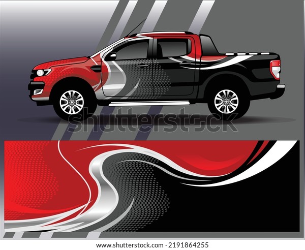 Car wrap design vector. Graphic abstract stripe\
racing background kit designs for wrap vehicle  race car  rally \
adventure and livery
