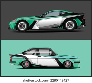 car wrap design vector Graphics, for vehicle vinyl wrap sport car