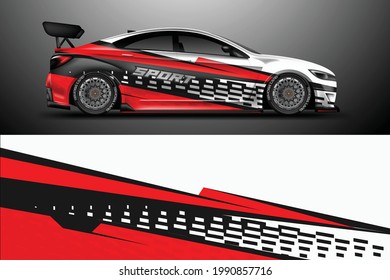 Car Wrap Design Vector , Livery Background Vehicle