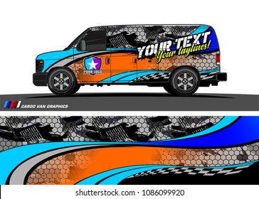 Car wrap design vector. simple curved shape with grunge background 