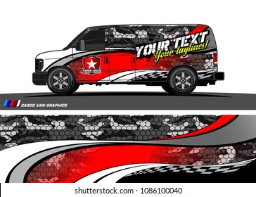 Car wrap design vector. simple curved shape with grunge background 