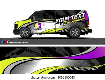 Car wrap design vector. simple curved shape with grunge background 
