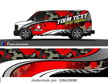 Car wrap design vector. simple curved shape with grunge background 