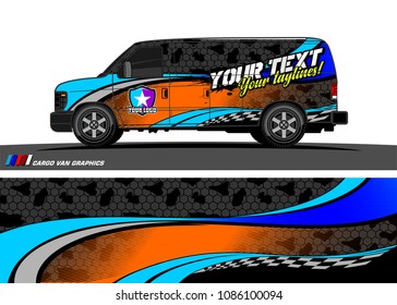 Car wrap design vector. simple curved shape with grunge background 