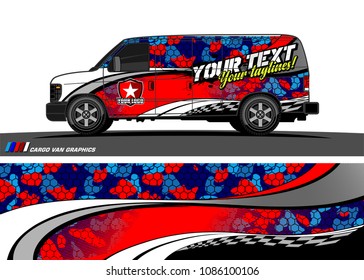 Car wrap design vector. simple curved shape with grunge background 