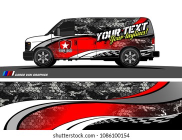 Car wrap design vector. simple curved shape with grunge background 