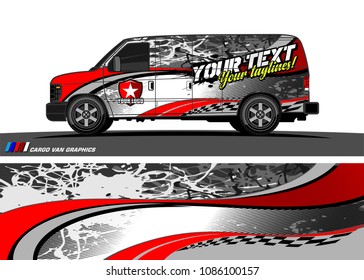 Car wrap design vector. simple curved shape with grunge background 