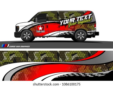 Car wrap design vector. simple curved shape with grunge background 