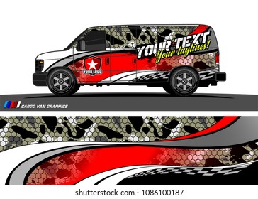 Car wrap design vector. simple curved shape with grunge background 