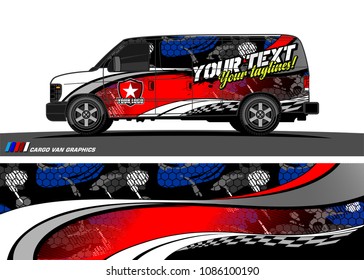 Car wrap design vector. simple curved shape with grunge background 