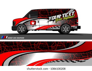 Car wrap design vector. simple curved shape with grunge background 