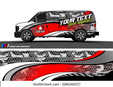 car wrap design vector. simple curved shape with grunge background design for vehicle vinyl wrap