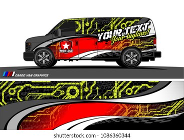 car wrap design vector. simple curved shape with grunge background design for vehicle vinyl wrap