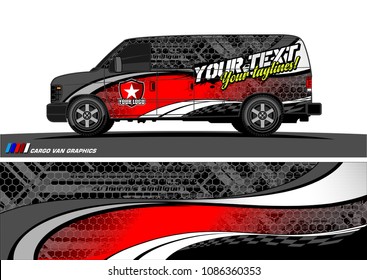 car wrap design vector. simple curved shape with grunge background design for vehicle vinyl wrap