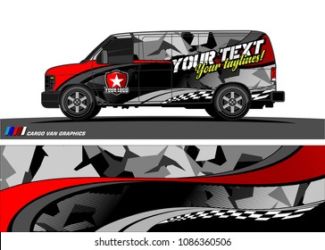 car wrap design vector. simple curved shape with grunge background design for vehicle vinyl wrap