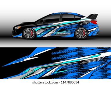 Car wrap design vector, truck and cargo van decal. Graphic abstract stripe racing background designs for vehicle, rally, race, advertisement, adventure and livery car.