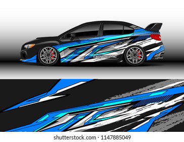 Car wrap design vector, truck and cargo van decal. Graphic abstract stripe racing background designs for vehicle, rally, race, advertisement, adventure and livery car.
