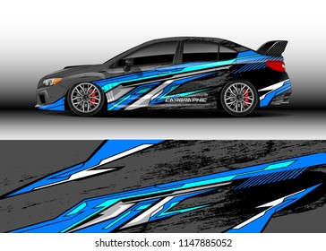 Car wrap design vector, truck and cargo van decal. Graphic abstract stripe racing background designs for vehicle, rally, race, advertisement, adventure and livery car.