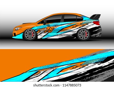 Car wrap design vector, truck and cargo van decal. Graphic abstract stripe racing background designs for vehicle, rally, race, advertisement, adventure and livery car.