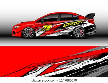 Car wrap design vector, truck and cargo van decal. Graphic abstract stripe racing background designs for vehicle, rally, race, advertisement, adventure and livery car.