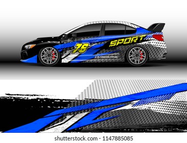Car wrap design vector, truck and cargo van decal. Graphic abstract stripe racing background designs for vehicle, rally, race, advertisement, adventure and livery car.