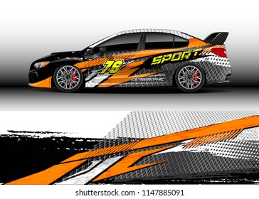 Car wrap design vector, truck and cargo van decal. Graphic abstract stripe racing background designs for vehicle, rally, race, advertisement, adventure and livery car.