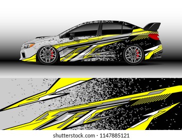 Car wrap design vector, truck and cargo van decal. Graphic abstract stripe racing background designs for vehicle, rally, race, advertisement, adventure and livery car.