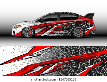 Car wrap design vector, truck and cargo van decal. Graphic abstract stripe racing background designs for vehicle, rally, race, advertisement, adventure and livery car.