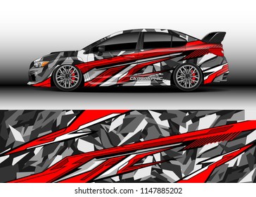 Car wrap design vector, truck and cargo van decal. Graphic abstract stripe racing background designs for vehicle, rally, race, advertisement, adventure and livery car.