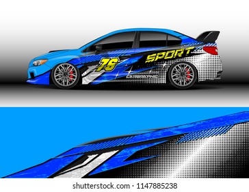 Car wrap design vector, truck and cargo van decal. Graphic abstract stripe racing background designs for vehicle, rally, race, advertisement, adventure and livery car.